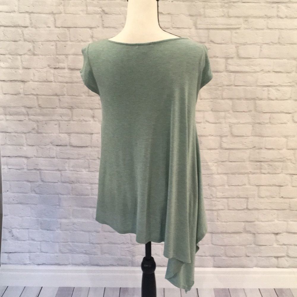 Anthropologie, Bordeaux Asymmetrical Tee in Tiffany Blue - XS; will fit S-M - Picture 5 of 8